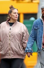 Pregnant ASHLEY GRAHAM and Justin Ervin Out in New York 11/23/2019