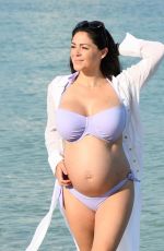 Pregnant CASEY BATCHELOR in Bikini at a Pphotoshoot for Her Yoga App 11/04/2019