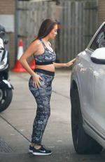 Pregnant CHLOE GOODMAN in Tights at a Gas Station 11/19/2019