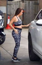 Pregnant CHLOE GOODMAN in Tights at a Gas Station 11/19/2019