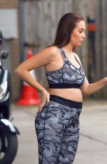 Pregnant CHLOE GOODMAN in Tights at a Gas Station 11/19/2019