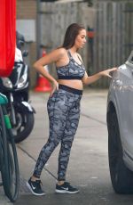Pregnant CHLOE GOODMAN in Tights at a Gas Station 11/19/2019