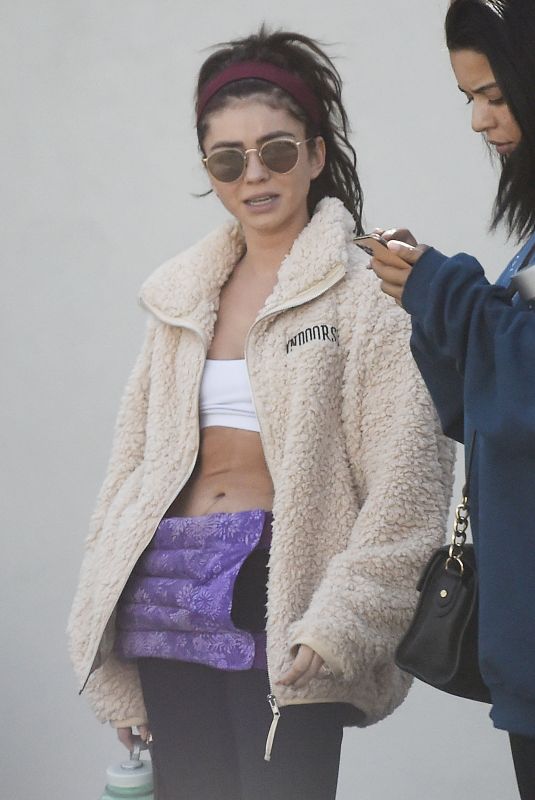 SARAH HYLAND Leaves Pilates Class in Studio City 11/02/2019
