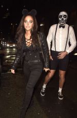 TULISA CONTOSTAVLOS Arrives at Prettylittlething Halloween Party in Manchester 10/31/2019