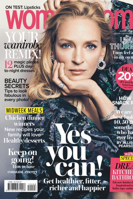 UMA THURMAN in Woman and Home Magazine, August 2019