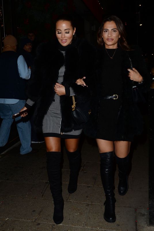 YAZMIN OUKHELLOU and NICOLE BASS Leaves Novikov Restaurant in London 11/29/2019