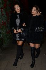 YAZMIN OUKHELLOU and NICOLE BASS Leaves Novikov Restaurant in London 11/29/2019