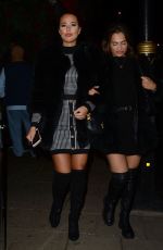 YAZMIN OUKHELLOU and NICOLE BASS Leaves Novikov Restaurant in London 11/29/2019