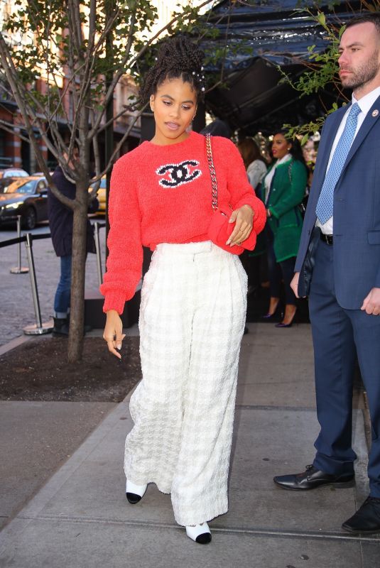 ZAZZIE BEETZ Arrives at Tribeca Chanel Women’s Filmmaker Program Luncheon 11/04/2019