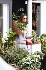 ALESSANDRA AMBROSIO Buys Flowers Out in Brentwood 12/23/2019