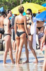 ALESSANDRA AMBROSIO in Black Bikini on the Beach in Florianopolis 12/29/2019