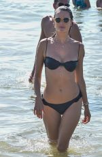ALESSANDRA AMBROSIO in Black Bikini on the Beach in Florianopolis 12/29/2019