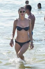 ALESSANDRA AMBROSIO in Black Bikini on the Beach in Florianopolis 12/29/2019