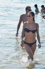 ALESSANDRA AMBROSIO in Black Bikini on the Beach in Florianopolis 12/29/2019