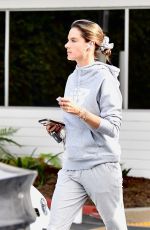 ALESSANDRA AMBROSIO Leaves a Bank in Brentwood 12/17/2019