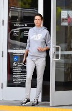 ALESSANDRA AMBROSIO Leaves a Bank in Brentwood 12/17/2019