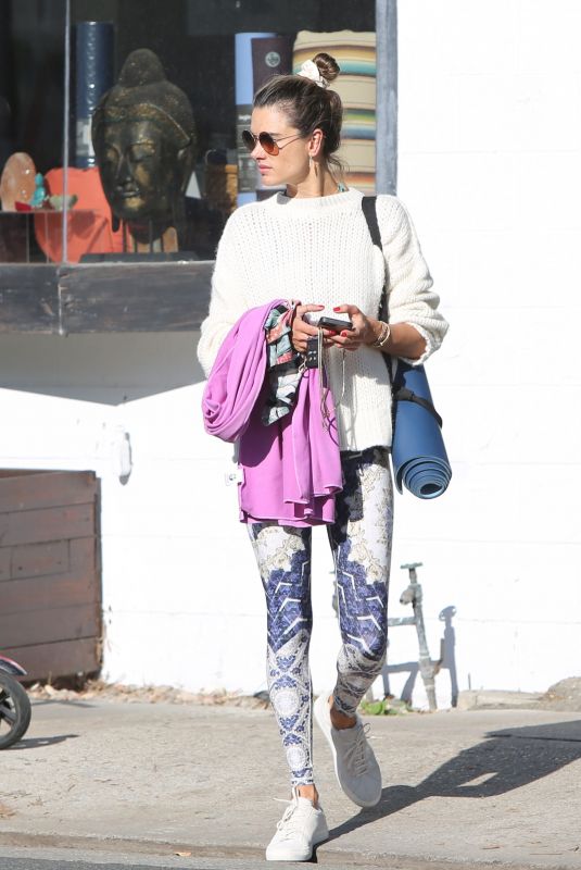 ALESSANDRA AMBROSIO Leaves Yoga Session in Santa Monica 12/02/2019