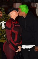 AMBER ROSE and Alexander AE Edwards Out for Dinner in Beverly Hills 12/19/2019