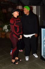 AMBER ROSE and Alexander AE Edwards Out for Dinner in Beverly Hills 12/19/2019