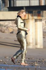 AMBER VALLETTA at a Photoshoot on the Beach in Malibu 12/13/2019