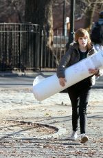 ANNA KENDRICK Carries Her Mattress Out in New York 12/20/2019