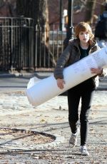 ANNA KENDRICK Carries Her Mattress Out in New York 12/20/2019