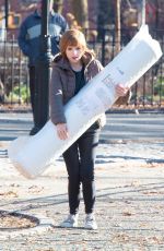 ANNA KENDRICK Carries Her Mattress Out in New York 12/20/2019
