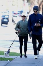 ASHLEY TISDALE and Christopher French Out with Their Dog in Los Feliz 12/28/2019