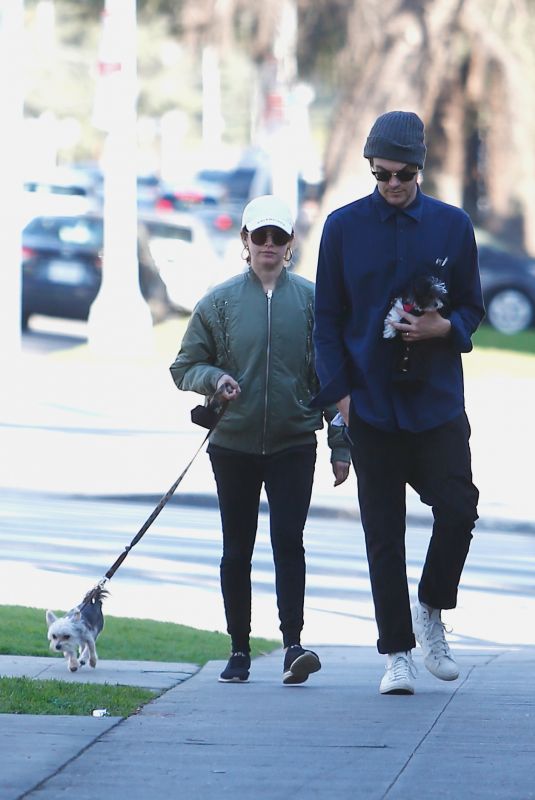 ASHLEY TISDALE and Christopher French Out with Their Dog in Los Feliz 12/28/2019