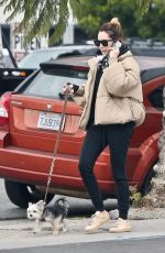 ASHLEY TISDALE Out with Her Dog in Los Feliz 12/14/2019