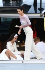 BELLA HADID and KENDALL JENNER at a Yacht in Miami 12/04/2019