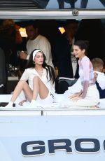 BELLA HADID and KENDALL JENNER at a Yacht in Miami 12/04/2019