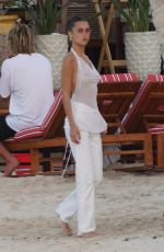 BELLA HADID at a Neach in St. Barts 12/08/2019