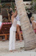 BELLA HADID at a Neach in St. Barts 12/08/2019