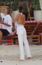 BELLA HADID at a Neach in St. Barts 12/08/2019