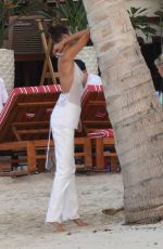 BELLA HADID at a Neach in St. Barts 12/08/2019