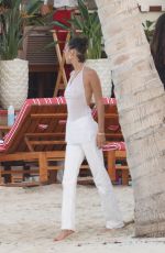 BELLA HADID at a Neach in St. Barts 12/08/2019