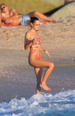 BELLA HADID in Bikini on the Beach in St. Barts 12/07/2019