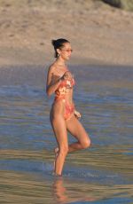 BELLA HADID in Bikini on the Beach in St. Barts 12/07/2019