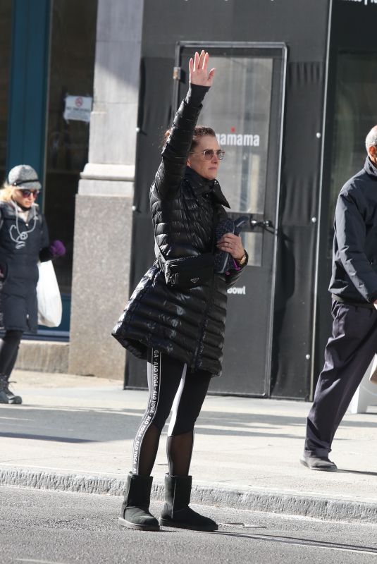 BROOKE SHIELDS Hailing a Cab Out in New York 12/24/2019