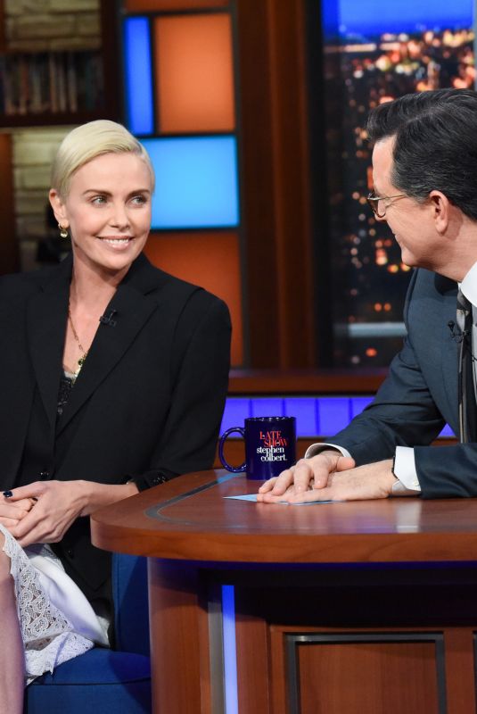 CHARLIZE THERON at Late Show with Stephen Colbert 12/18/2019