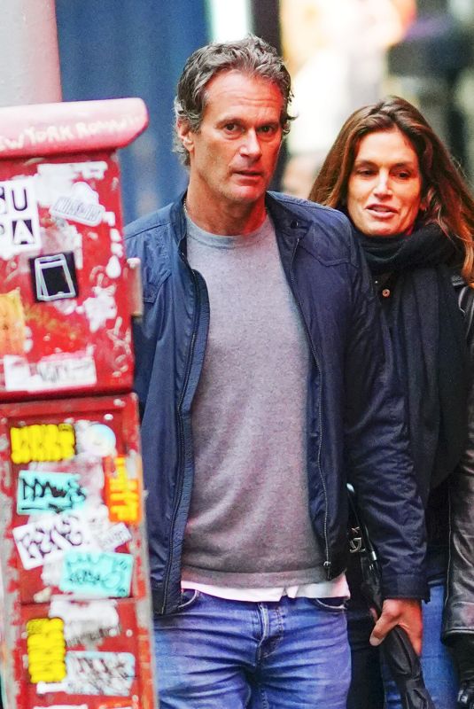 CINDY CRAWFORD and Rande Gerber Out in New York 12/14/2019