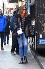 CINDY CRAWFORD Waits in Line for Food in New York 12/12/2019