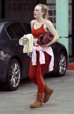 DAKOTA FANNING Leaves a Gym in Los Angeles 12/11/2019