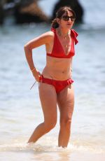 DAVINA MCCALL in a Red Bikini at a Beach in Sydney 12/28/2019