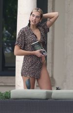 DUA LIPA in Bikini at a Pool in Miami 12/31/2019