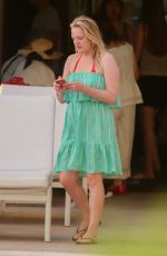 ELISABETH MOSS on the Set of Next Goal Wins at a Beach in Oahu 12/16/2019