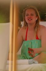 ELISABETH MOSS on the Set of Next Goal Wins at a Beach in Oahu 12/16/2019