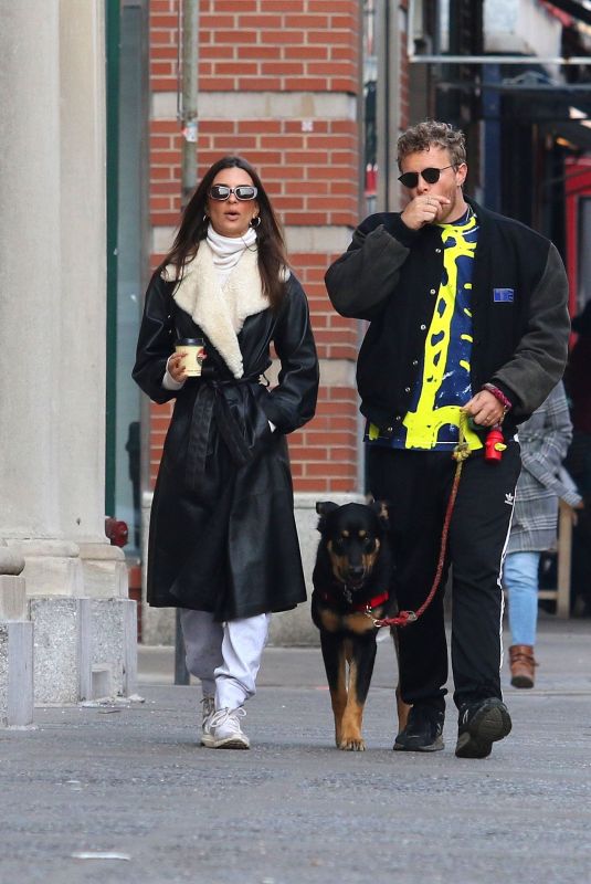 EMILY RATAJKOWSKI and Sebastian Bear-McClard Out with Their Dog in New York 12/28/2019