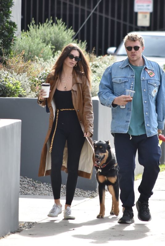EMILY RATAJKOWSKI and Sebastian Bear-McClard Out with Their Dog in Silver Lake 12/21/2019